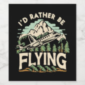 Ich würde lieber fliegen. Flugzeug Weinetikett (Einzelnes Label)