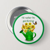 Ich würde lieber gärtnern / Blume Button (Vorne & Hinten)