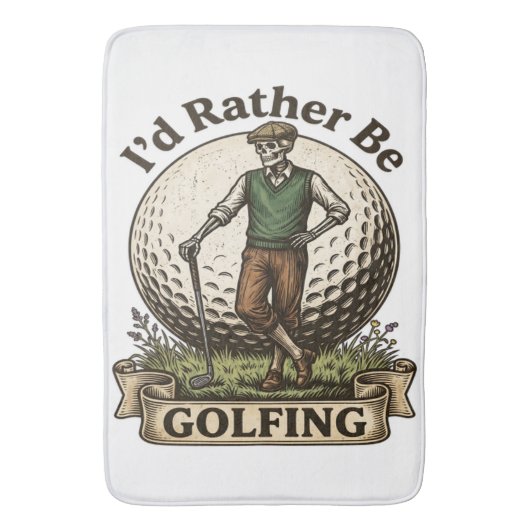 Ich würde lieber Golf spielen  Badematte (Vorderseite Vertikal)