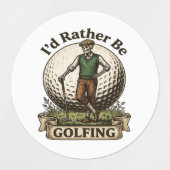 Ich würde lieber Golf spielen Etiketten (Design 2)