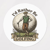 Ich würde lieber Golf spielen Etiketten (Design 1)