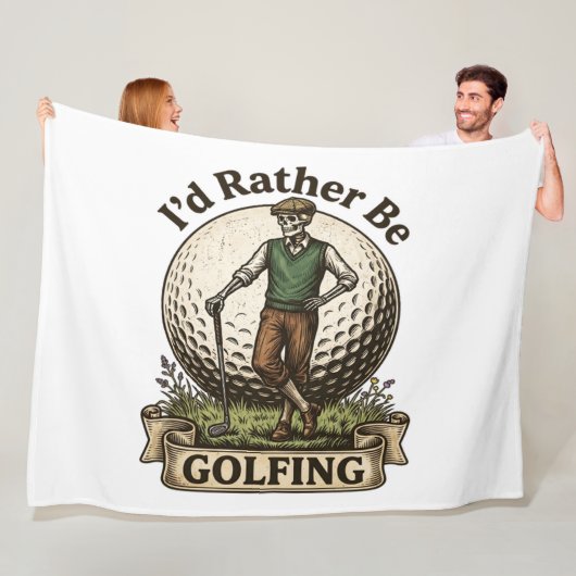 Ich würde lieber Golf spielen Fleecedecke (Beispiel)