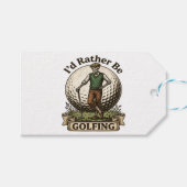 Ich würde lieber Golf spielen  Geschenkanhänger (Vorderseite (Horizontal))