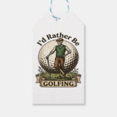 Ich würde lieber Golf spielen Geschenkanhänger (Vorderseite)
