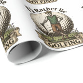 Ich würde lieber Golf spielen Geschenkpapier (Rolleneckpunkt)