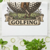 Ich würde lieber Golf spielen  Geschirrtuch (Gefaltet)