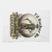 Ich würde lieber Golf spielen  Geschirrtuch (Horizontal)
