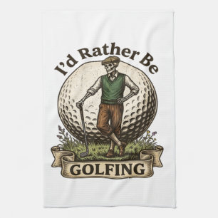 Ich würde lieber Golf spielen  Geschirrtuch