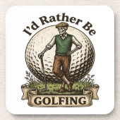 Ich würde lieber Golf spielen  Getränkeuntersetzer (Vorderseite)