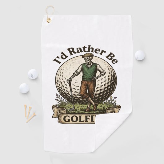 Ich würde lieber Golf spielen Golfhandtuch (Insitu)