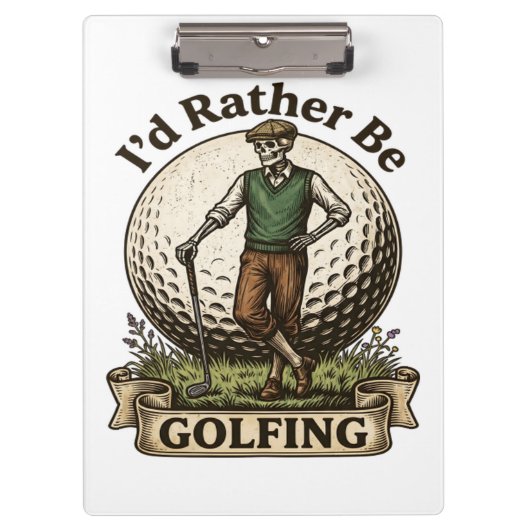 Ich würde lieber Golf spielen  Klemmbrett (Vorderseite)