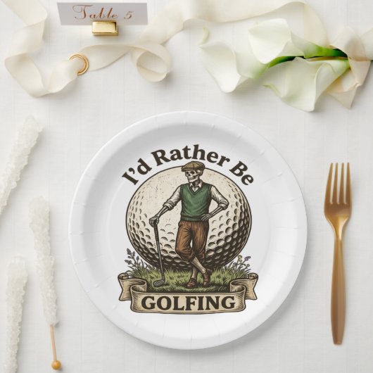 Ich würde lieber Golf spielen Pappteller (Hochzeit)