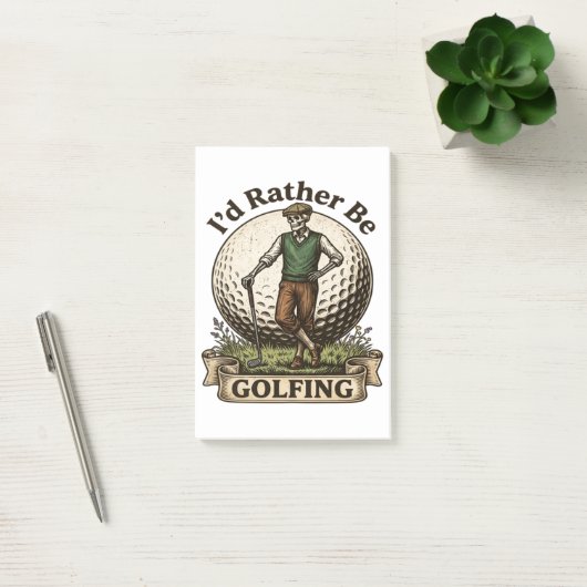 Ich würde lieber Golf spielen Post-it Klebezettel (Büro)