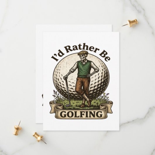 Ich würde lieber Golf spielen Save The Date (Vorderseite/Rückseite Beispiel)