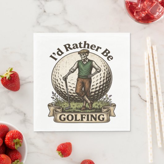 Ich würde lieber Golf spielen  Serviette (Beispiel)