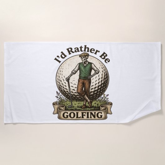 Ich würde lieber Golf spielen  Strandtuch (Vorderseite)