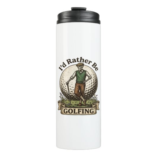 Ich würde lieber Golf spielen Thermosbecher (Vorderseite)