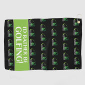 Ich würde lieber Golfer-Modernes Sportschwarz spie Golfhandtuch (Horizontal)