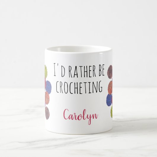 Ich würde lieber Häkchen machen, deinen Namen, Gar Kaffeetasse (Mittel)