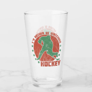 Ich würde lieber Hockey sehen Glas