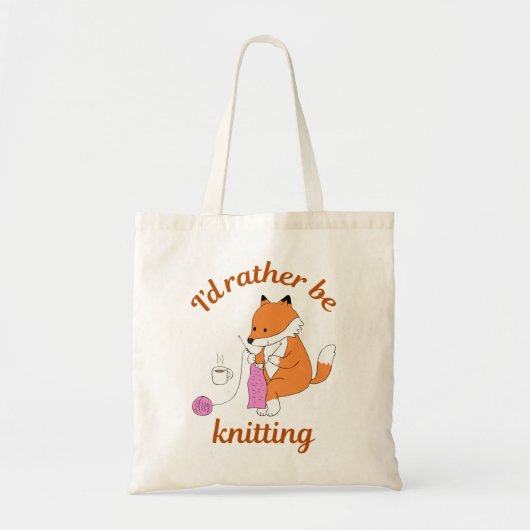 Ich würde lieber kneten - Fox - Knitter Lover Tragetasche (Vorne)