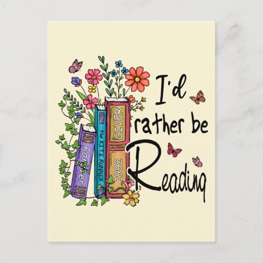 Ich würde lieber lesen postkarte (Vorderseite)