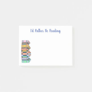 Ich würde lieber lesen - Stapel von Büchern Post-it Klebezettel