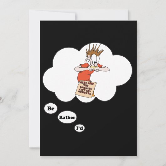 Ich würde lieber Lottery 3 spielen Einladung (Vorderseite)