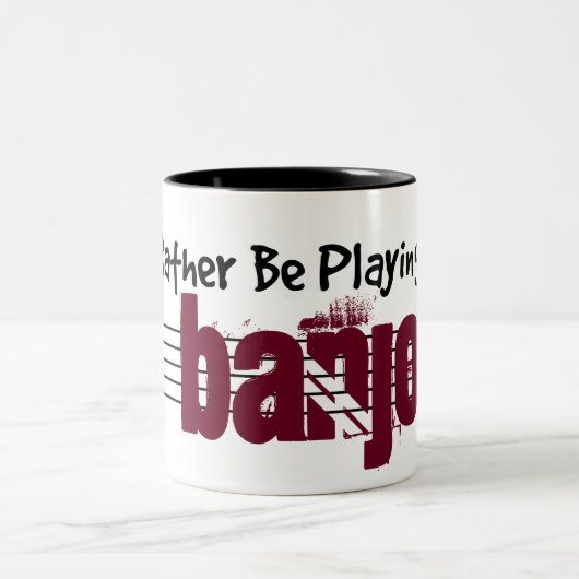 Ich würde lieber mein Banjo spielen Zweifarbige Tasse (Mittel)