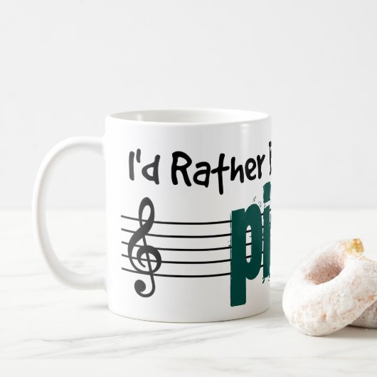 Ich würde lieber mein Klavier spielen Kaffeetasse (Mit Donut)