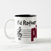 Ich würde lieber mein Klavier spielen Zweifarbige Tasse (Links)