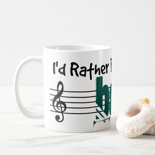 Ich würde lieber meinen Bass spielen Kaffeetasse (Mit Donut)