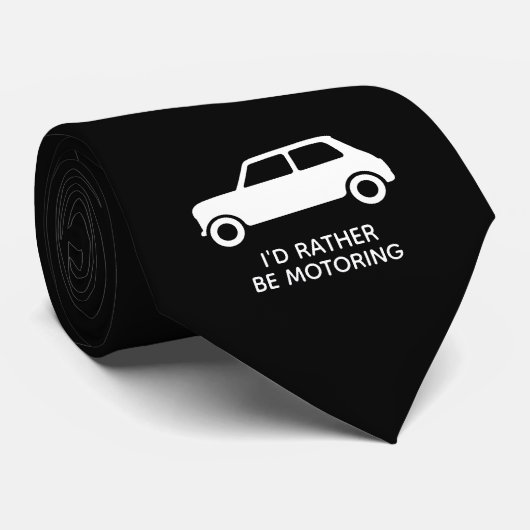 Ich würde lieber Mini-Auto schwarz fahren Krawatte (Gerollt)