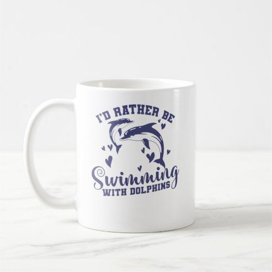 Ich würde lieber mit Delphinen schwimmen Kaffeetasse (Links)
