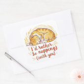 Ich würde lieber mit dir nicken - Goldene Katze Quadratischer Aufkleber (Umschlag)