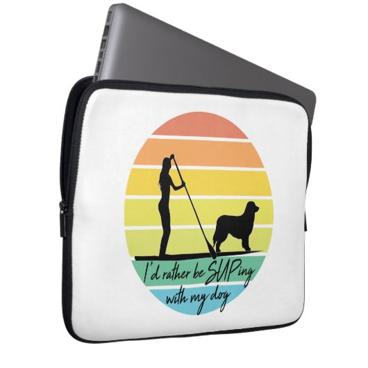 Ich würde lieber mit meinem Hund-SUP-Mädchen übert Laptopschutzhülle (Vorne Rechts)
