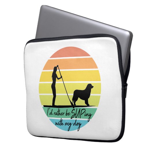 Ich würde lieber mit meinem Hund-SUP-Mädchen übert Laptopschutzhülle (Vorderseite Links)