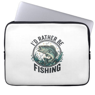 Ich würde lieber mit Vintage-Bass-Angler-T-Shirt a Laptopschutzhülle