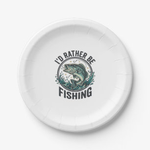 Ich würde lieber mit Vintage-Bass-Angler-T-Shirt a Pappteller