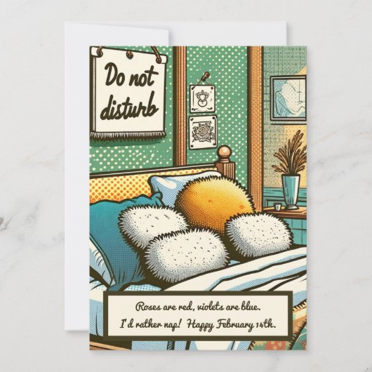 Ich würde lieber Nickerchen! Funny Comic Anti-Vale Karte (Vorderseite)