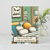 Ich würde lieber Nickerchen! Funny Comic Anti-Vale Karte (Stehend Vorderseite)