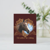 Ich würde lieber Pferde reiten Postkarte (Stehend Vorderseite)