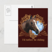 Ich würde lieber Pferde reiten Postkarte (Vorne/Hinten)