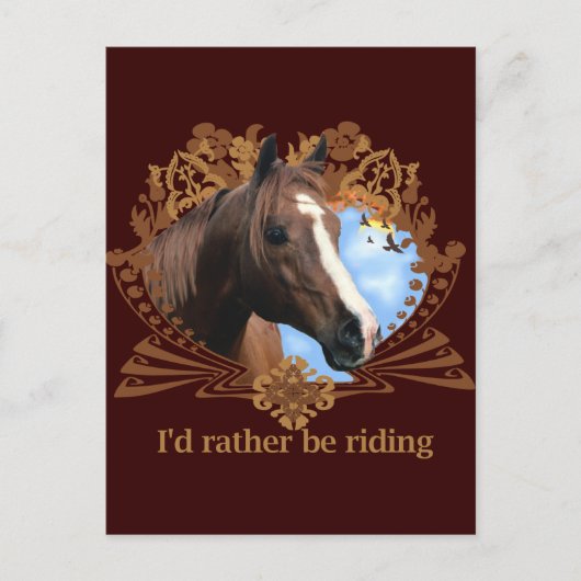 Ich würde lieber Pferde reiten Postkarte (Vorderseite)