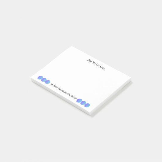 Ich würde lieber Pickleball 4x3 spielen, um das zu Post-it Klebezettel (angewinkelt)