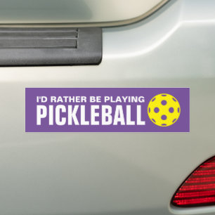 Ich würde lieber Pickleball Spaß, benutzerdefinier Autoaufkleber