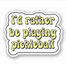 Ich würde lieber pickleball Yellow Retro Text spie