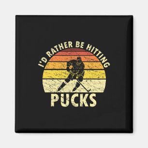 Ich würde lieber Pucks treffen Humorvolles Eishock Magnet