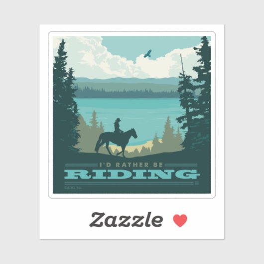 Ich würde lieber reiten aufkleber (Blatt)