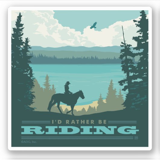 Ich würde lieber reiten aufkleber (Vorderseite)